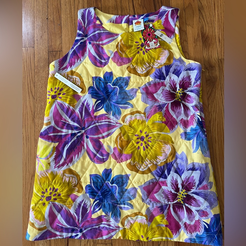 FARM Rio Colorful Floral Pattern Quilted Sheath Dress XXL 16/18 NWT never worn